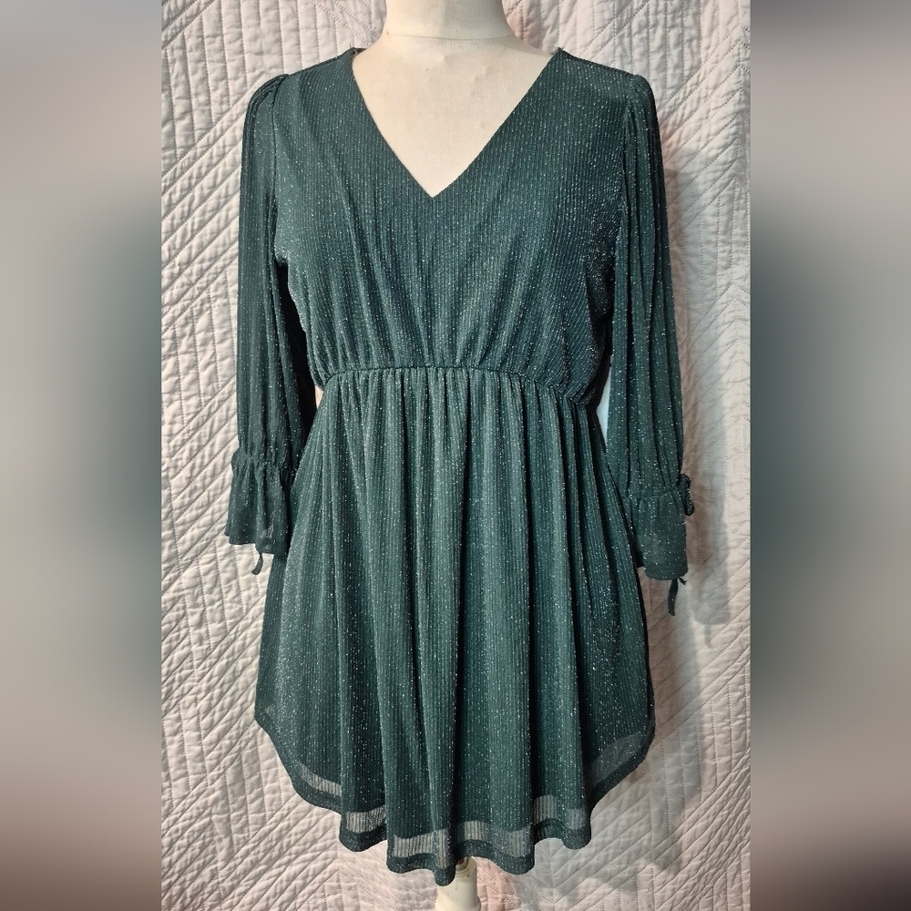 Siren Lily Maternity Teal Long Sleeve Shirt with V-Neck